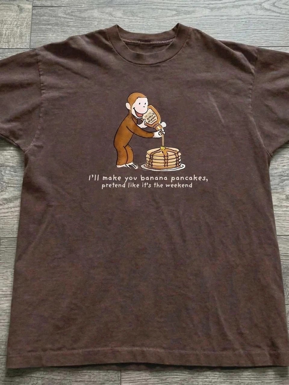 Curious george with pancakes monkey t-shirt